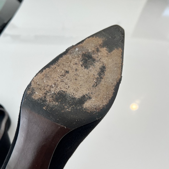 Stuart Weizman black suede tortoise trim pumps 8 M - Picture 5 of 9